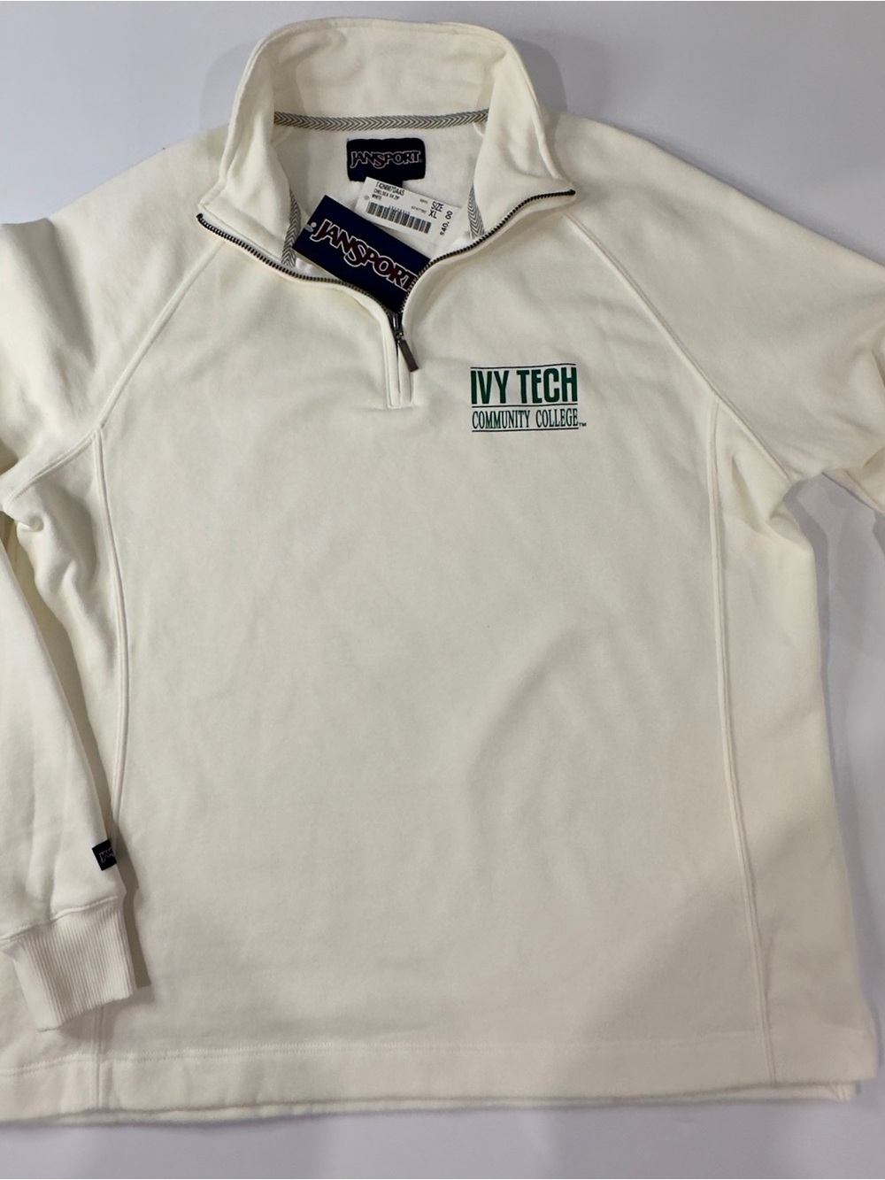 JanSport NWT Ivy Tech Community College 1/4 Zip Fleece Sweatshirt Size XL womens